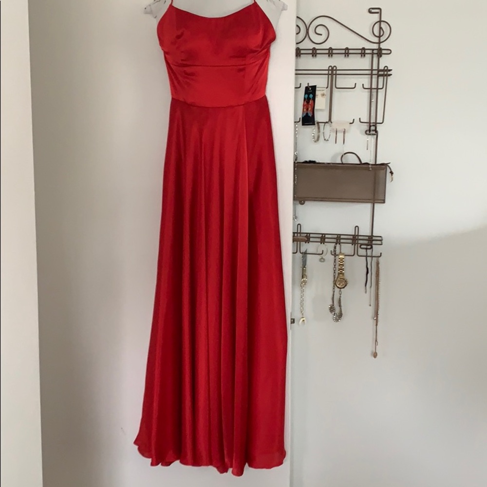 Sherri Hill Lace-Up Back A-Line Long Evening Dress